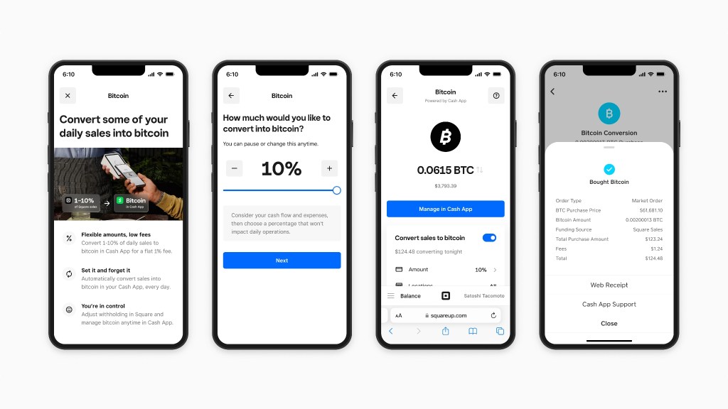 Block ermöglicht es Square-Händlern, einen Teil ihres täglichen Umsatzes in Bitcoin umzuwandeln